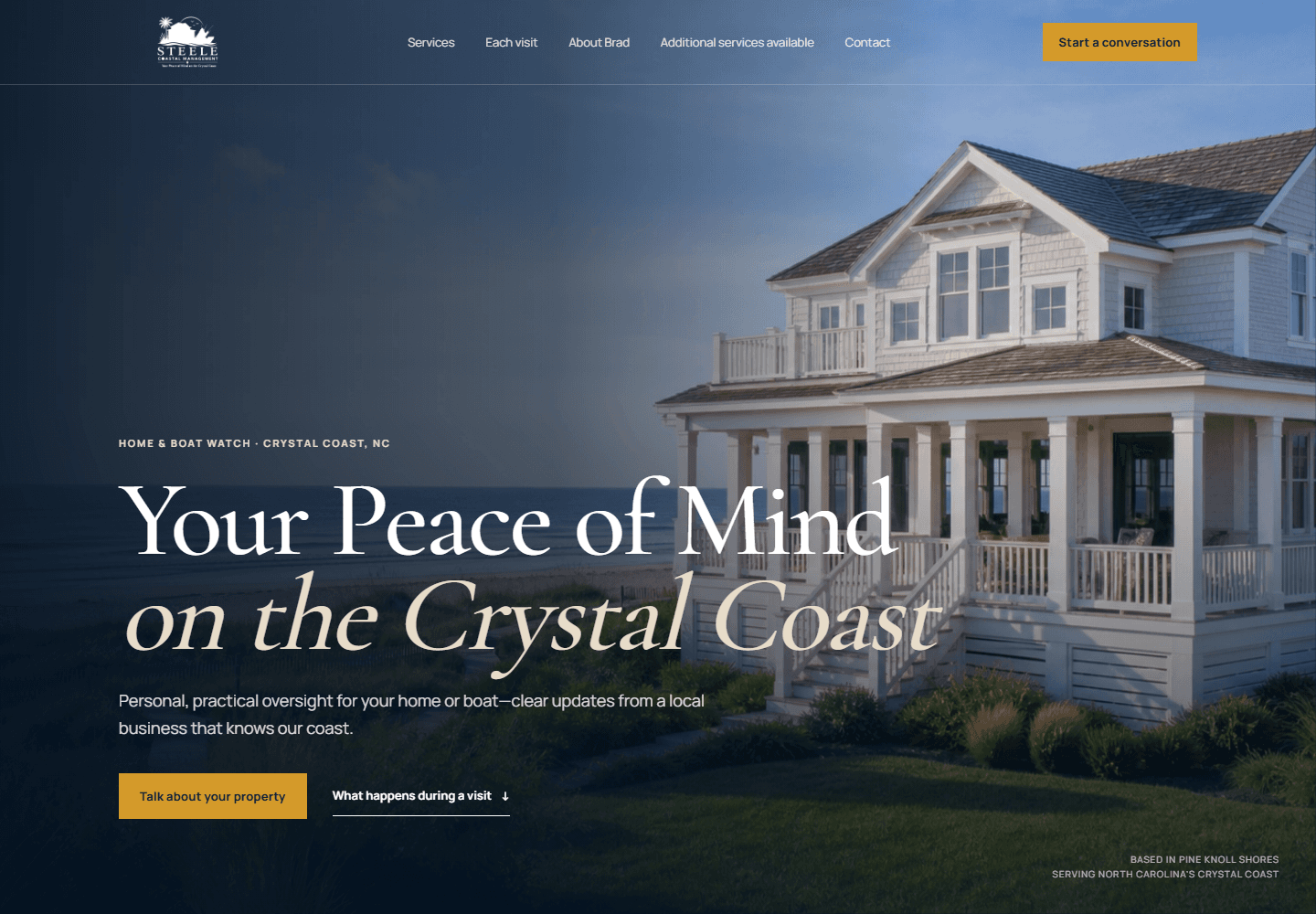 Steele Coastal Management website designed and built by Mason